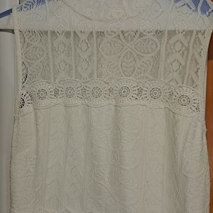 Juniors crochet and white lace dress.